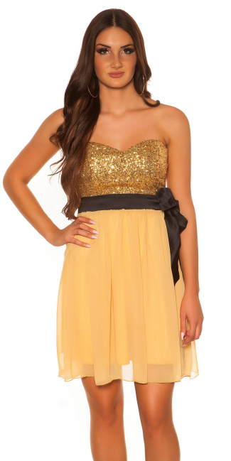 bandeaudress with sequins and loop Gold